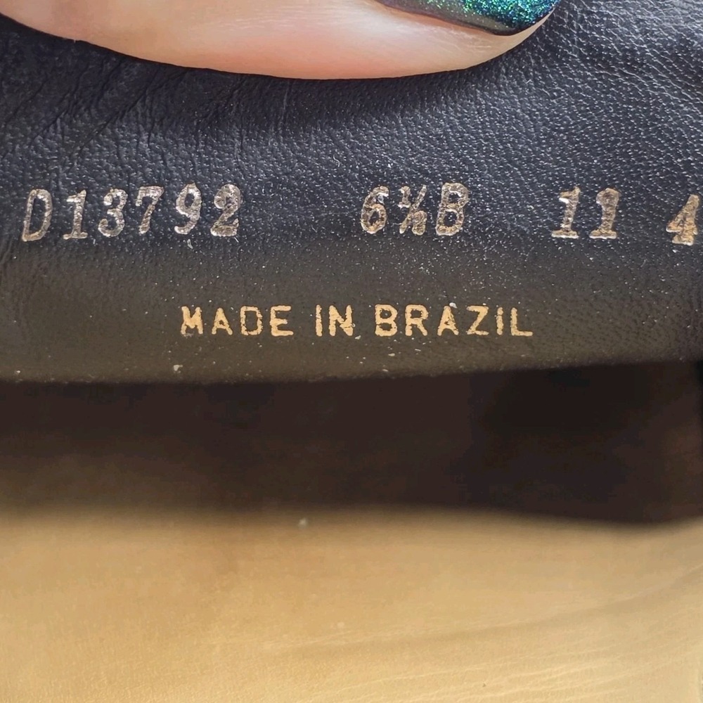 Cole Haan Loafers Womens 6.5 B Black Leather Bow Square Toe Slip On Flats - Picture 12 of 13